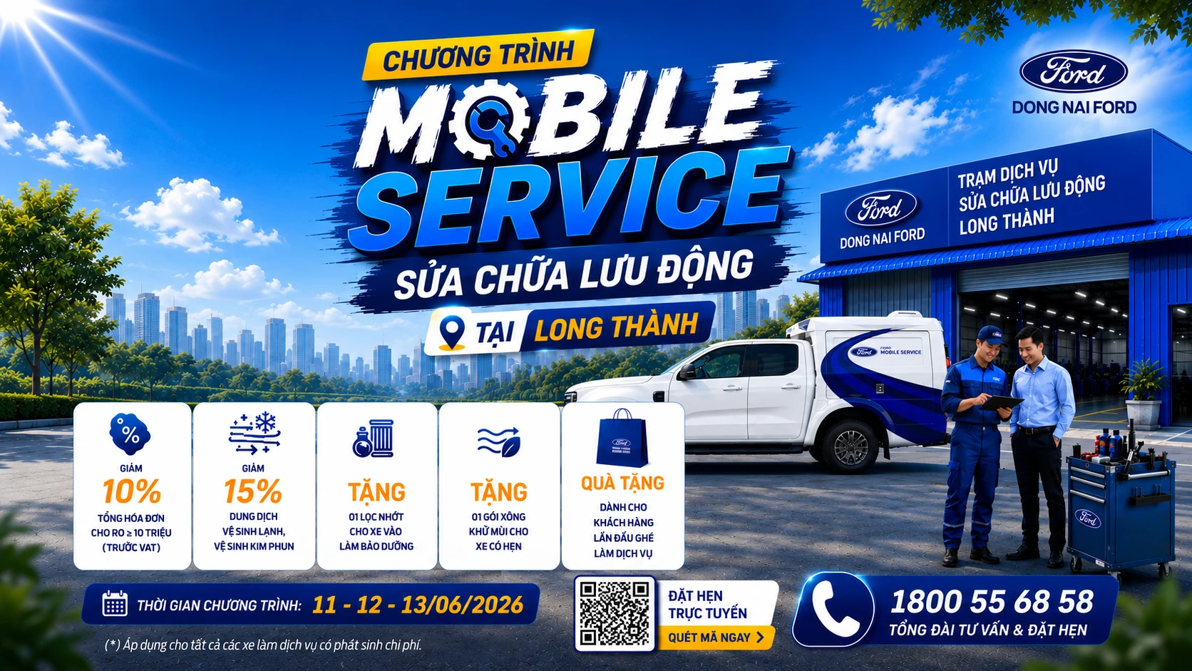 CHƯƠNG TRÌNH SỬA CHỮA LƯU ĐỘNG FORD TẠI LONG THÀNH
