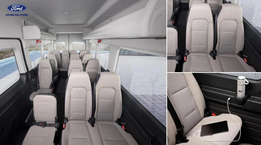 Chi tiết ghế ngồi và tiện ích bên trong xe Limousine 16 chỗ