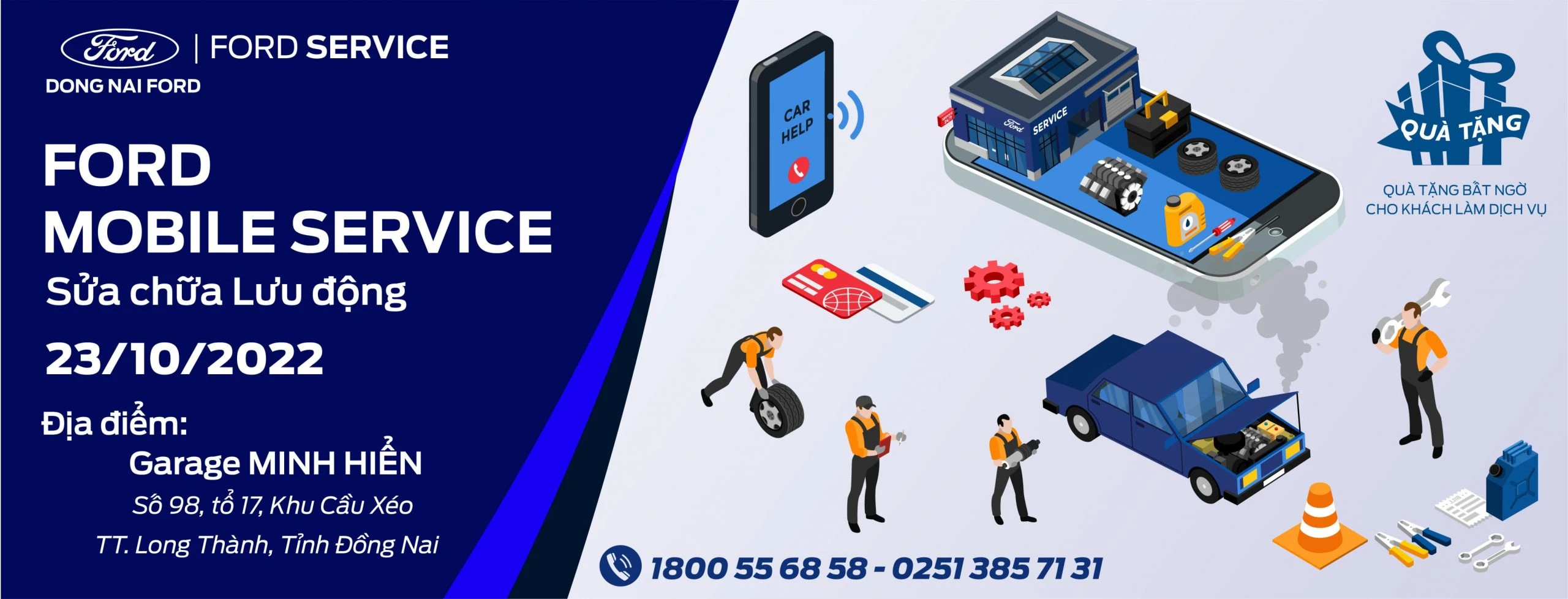 CHƯƠNG TRÌNH BẢO DƯỠNG LƯU ĐỘNG TẠI THỊ TRẤN LONG THÀNH, ĐỒNG NAI NGÀY 23/10/2022
