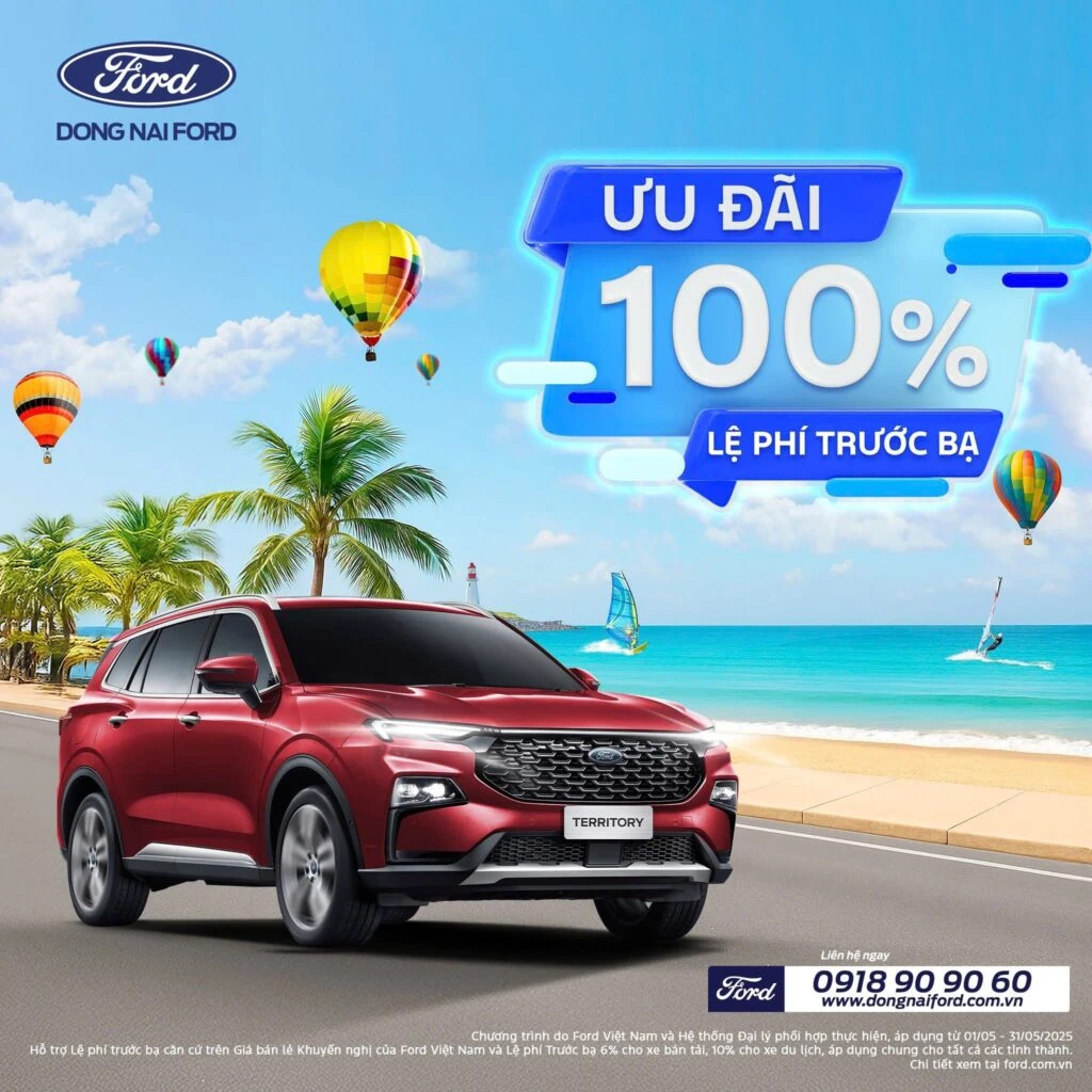 CTKM ưu đãi 100% lệ phí trước bạ đối với các dòng xe Ford Territory 