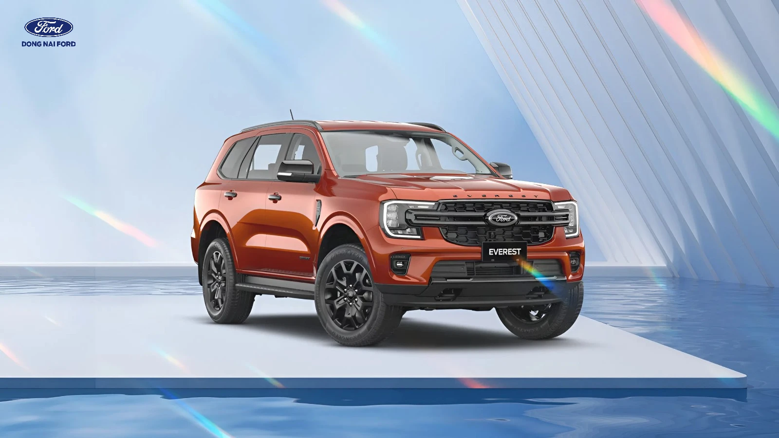 Thiết kế d&ograve;ng xe Ford Everest m&agrave;u đỏ