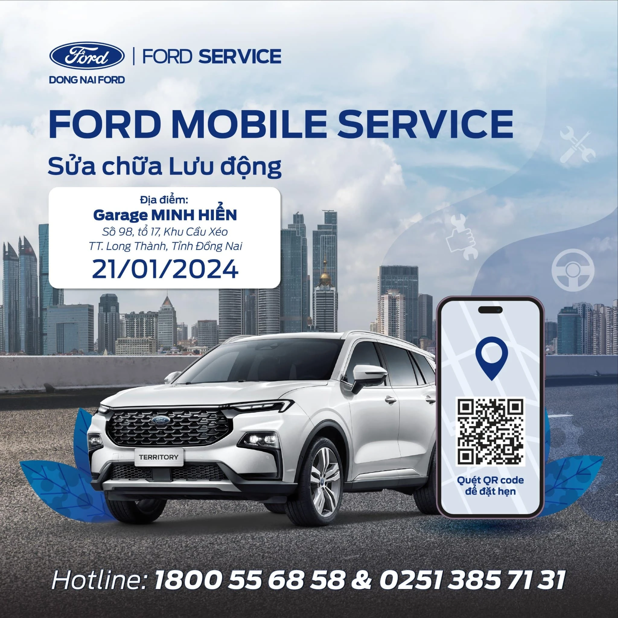 Ford Mobile Service Chủ Nhật, ngày 21/01/2024