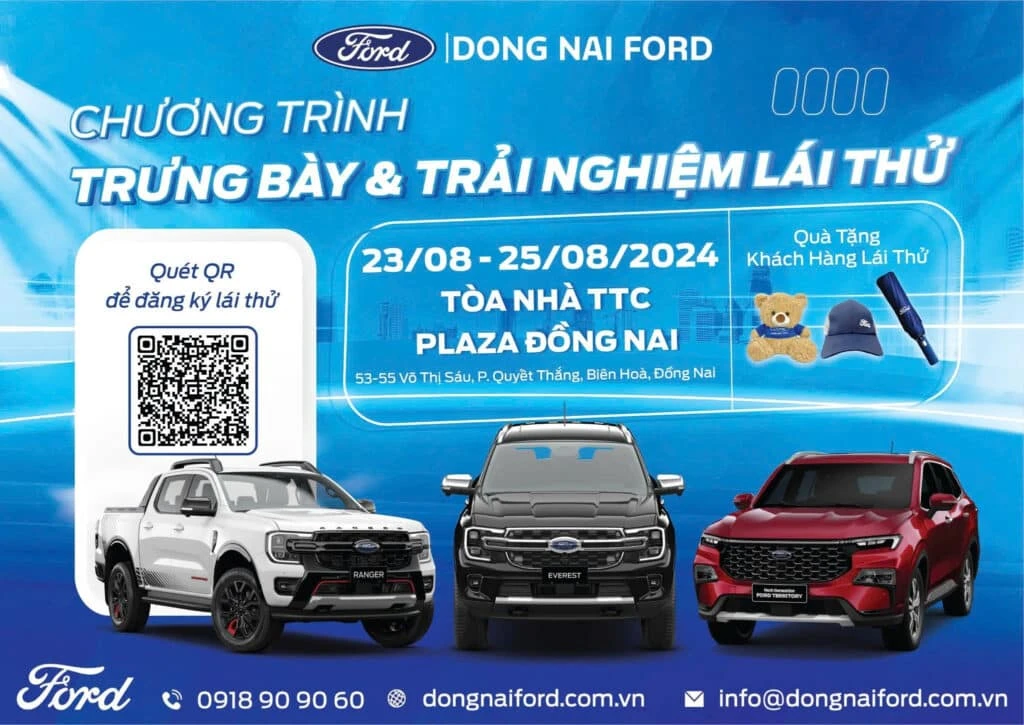 CHƯƠNG TRÌNH TRƯNG BÀY VÀ LÁI THỬ XE FORD TẠI TÒA NHÀ TTC PLAZA ĐỒNG NAI.